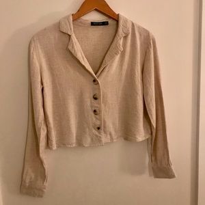 Nasty Gal Button Down Collared Crop